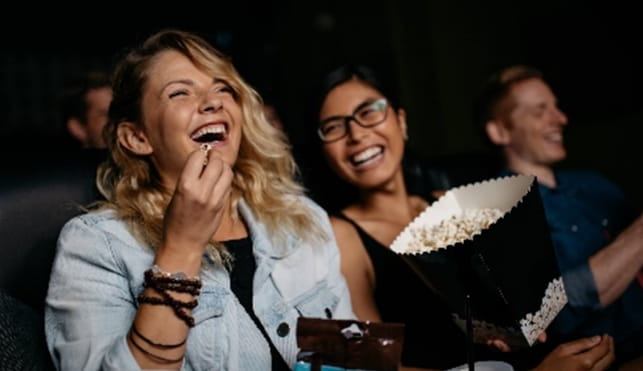 Friends watching a movie